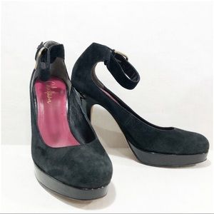 Cole Haan Nike Air Black Suede Platform Heel 7B